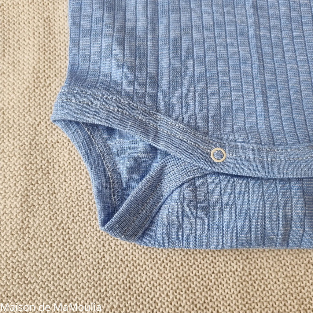Cosilana - Body bébé manches courtes, laine-soie-coton Cosilana