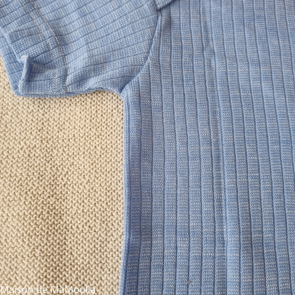 Cosilana - Body bébé manches courtes, laine-soie-coton Cosilana