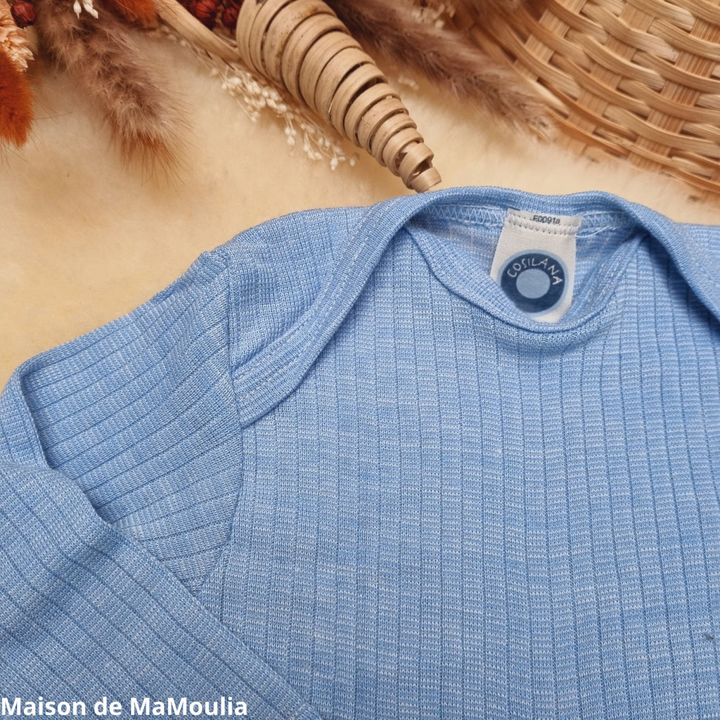 Cosilana - T-shirt bébé manches longues, laine-soie-coton