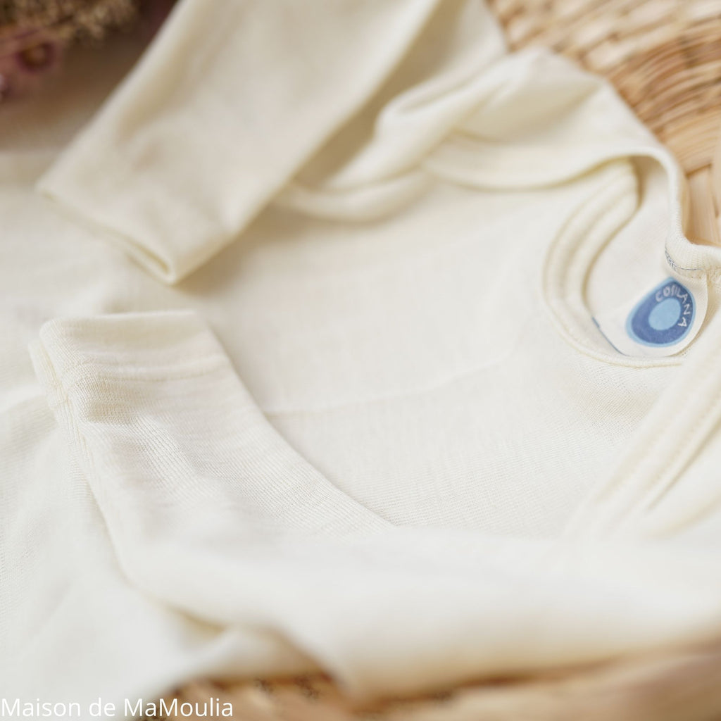 Cosilana - T-shirt bébé manches longues, laine-soie