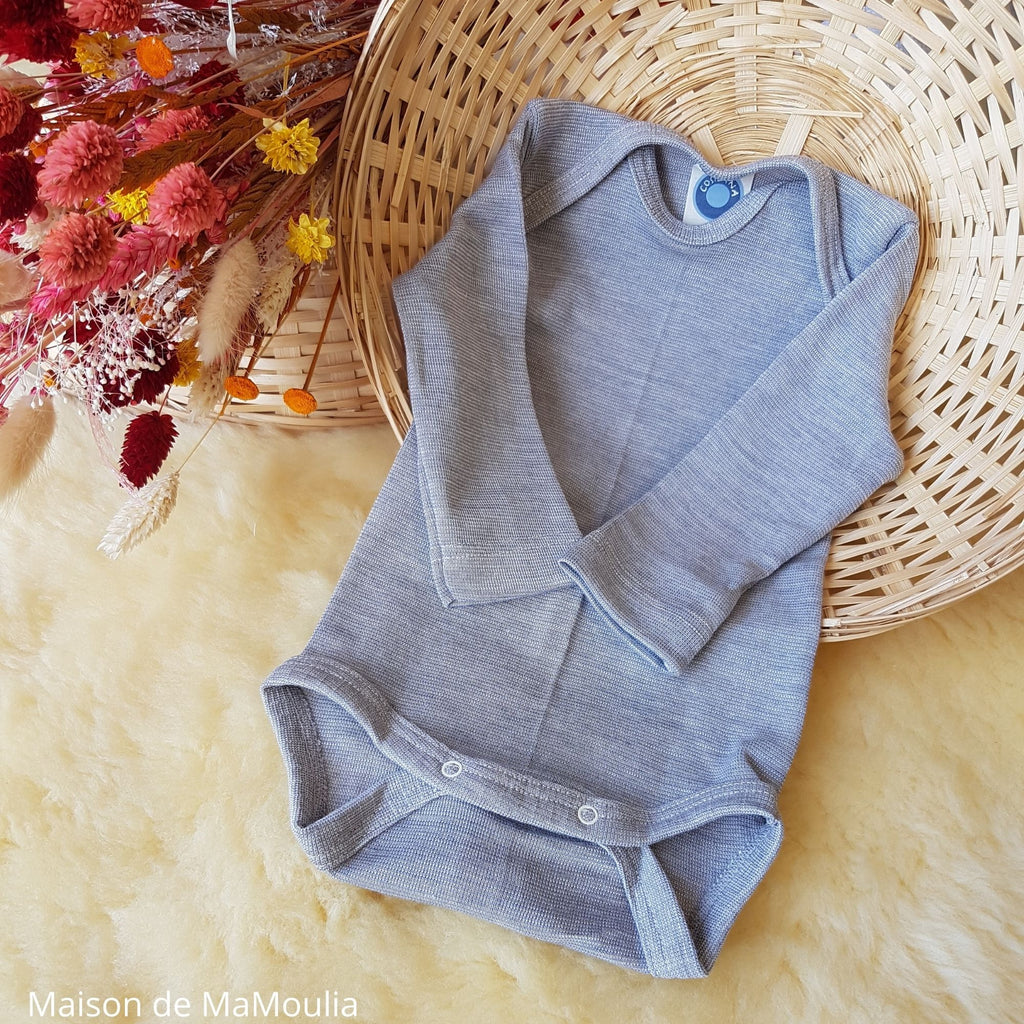 Cosilana - Body bébé manches longues, laine-soie