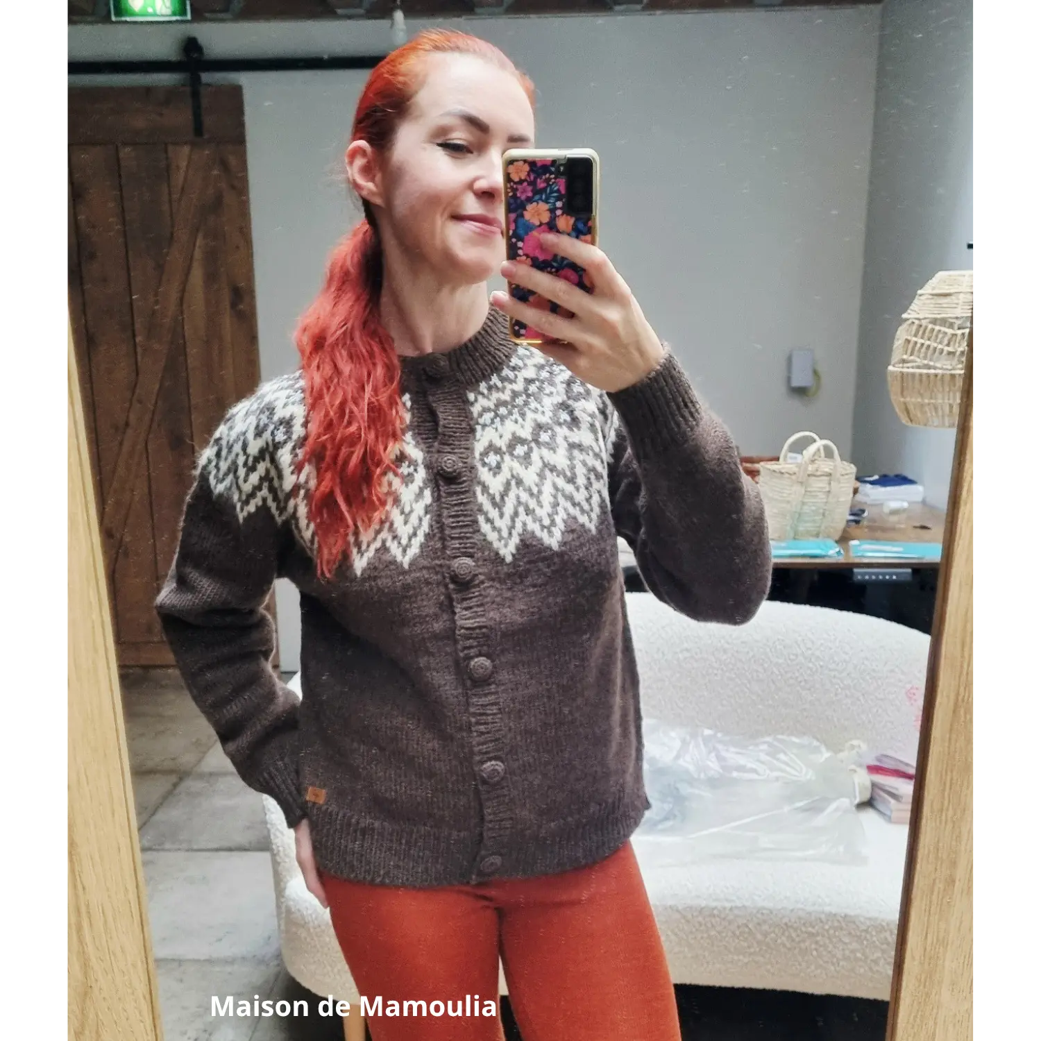 Fuza Wool - Cardigan Che Che laine mérinos, tricoté main Fuza Wool