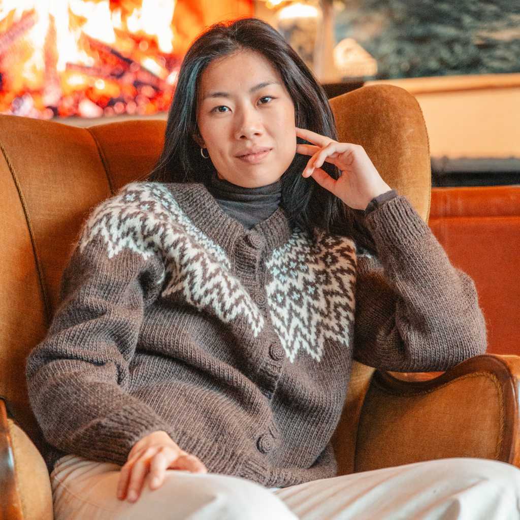 Fuza Wool - Cardigan Che Che laine mérinos, tricoté main