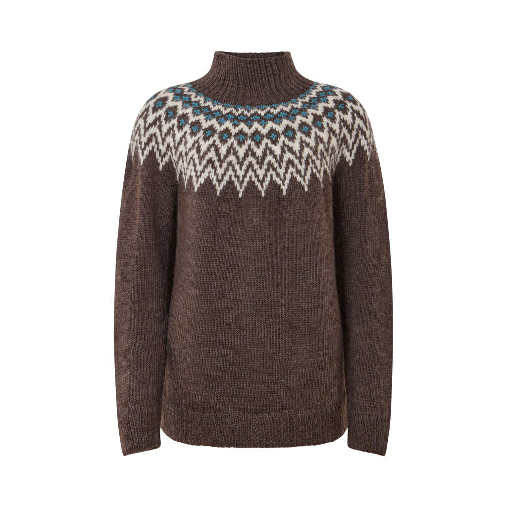 Fuza Wool - Pull Che Che col roulé laine mérinos, tricoté main