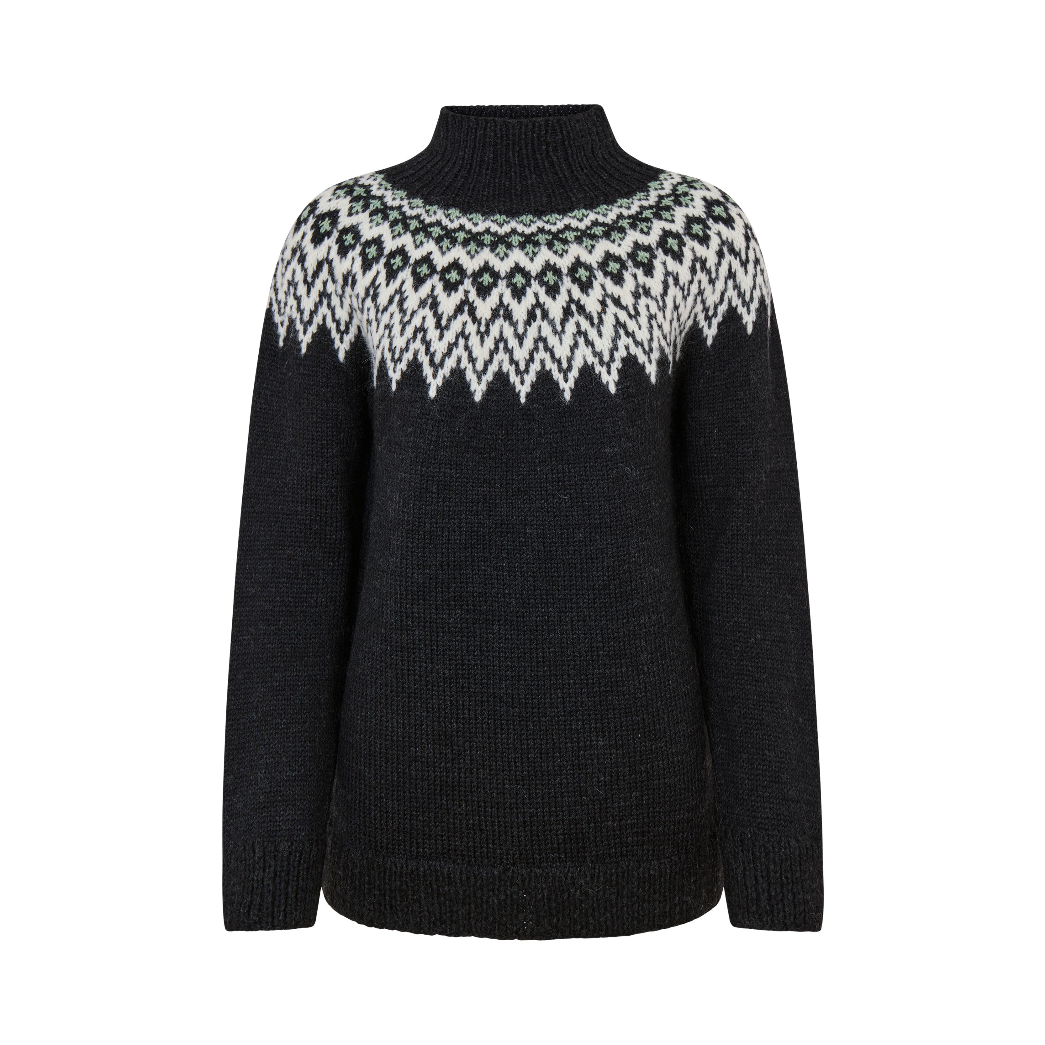 Fuza Wool - Pull Che Che col roulé laine mérinos, tricoté main