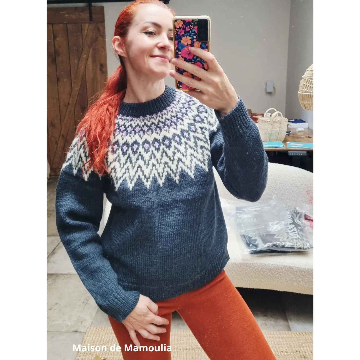 Fuza Wool - Pull Che Che col rond laine mérinos, tricoté main Fuza Wool
