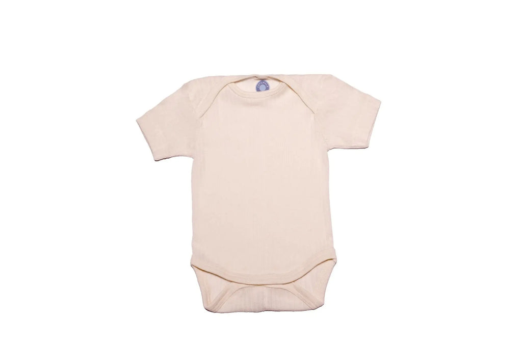 Cosilana - Body bébé manches courtes, laine-soie-coton Cosilana