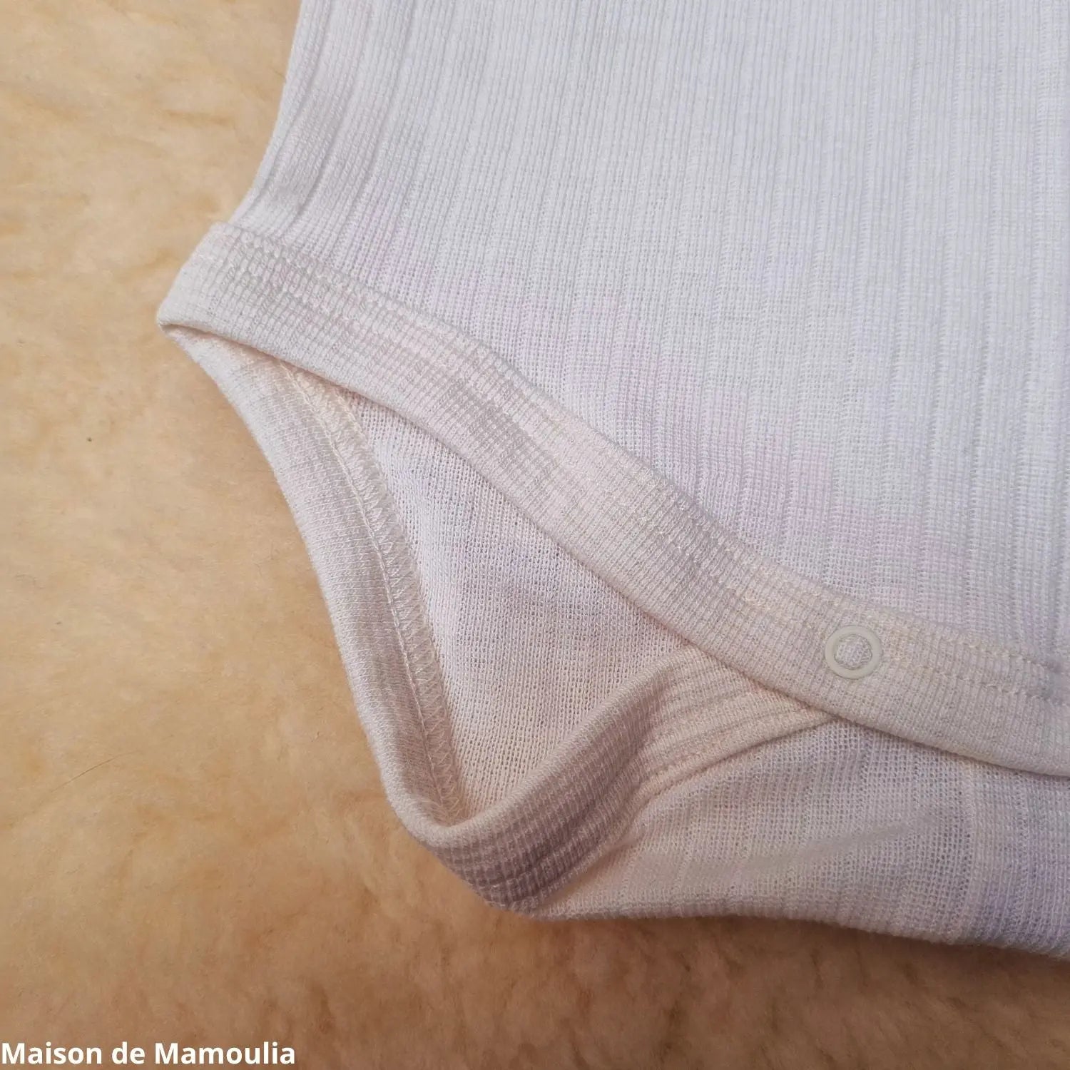 Cosilana - Body bébé manches courtes, laine-soie-coton Cosilana