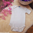 Cosilana - Body bébé manches courtes, laine-soie Cosilana