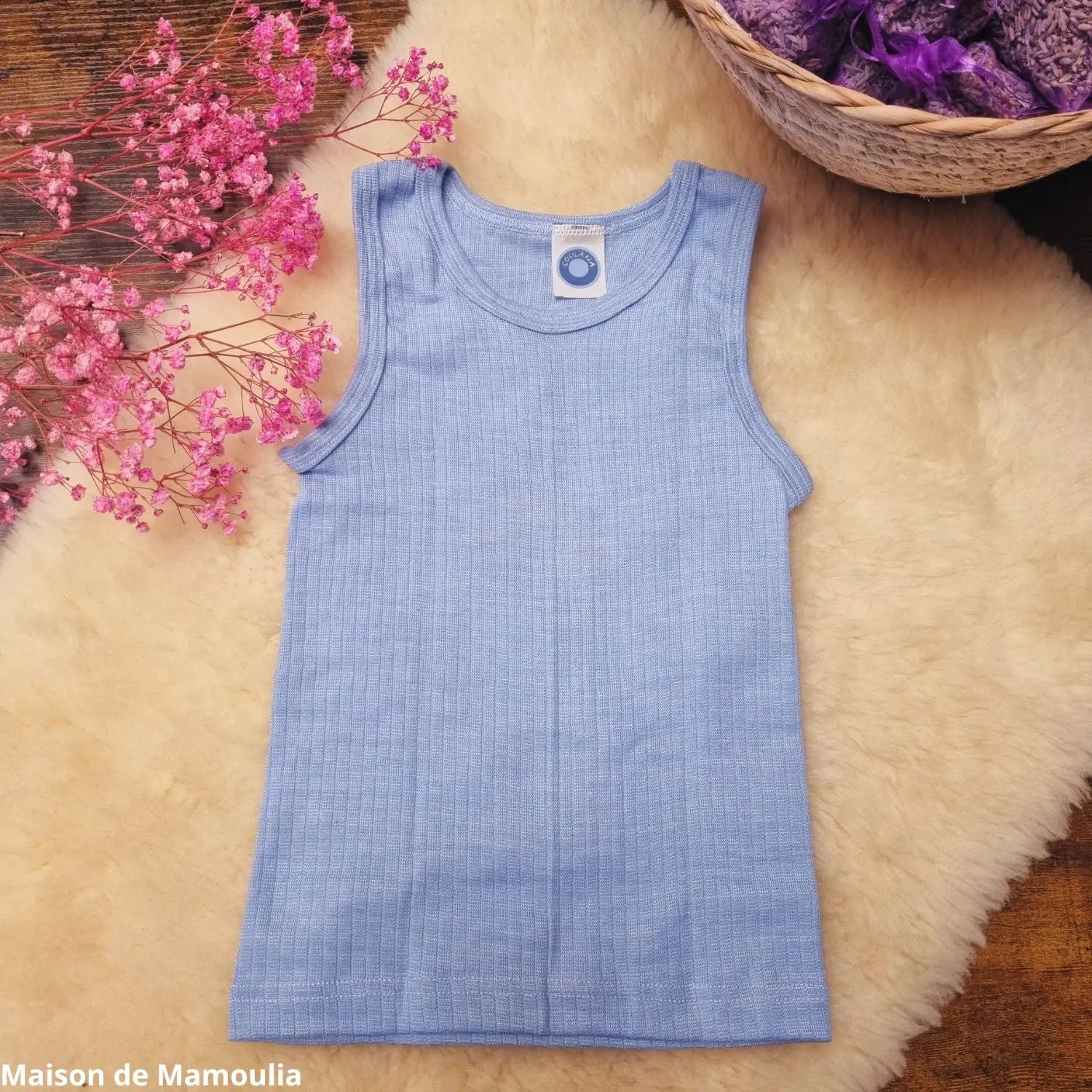 Cosilana - Débardeur enfant, laine-soie-coton Cosilana