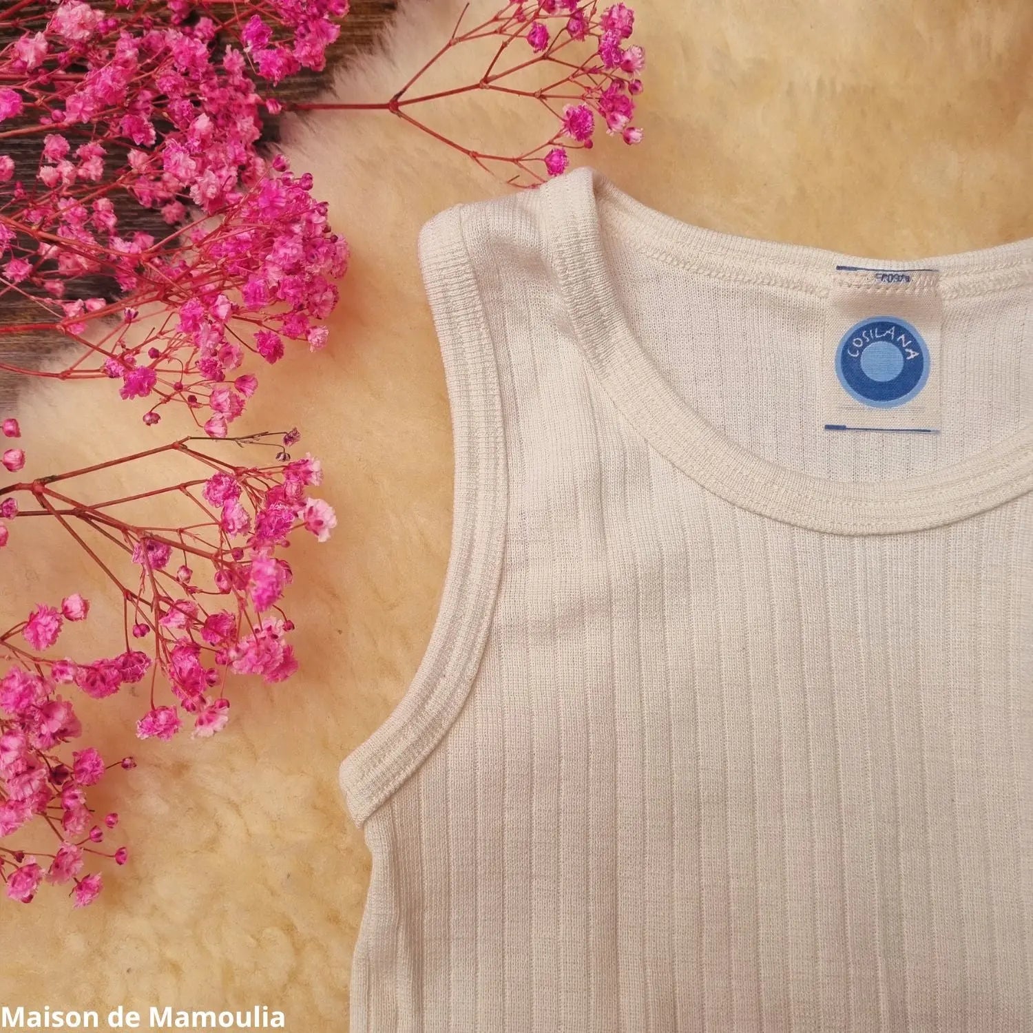 Cosilana - Débardeur enfant, laine-soie-coton Cosilana