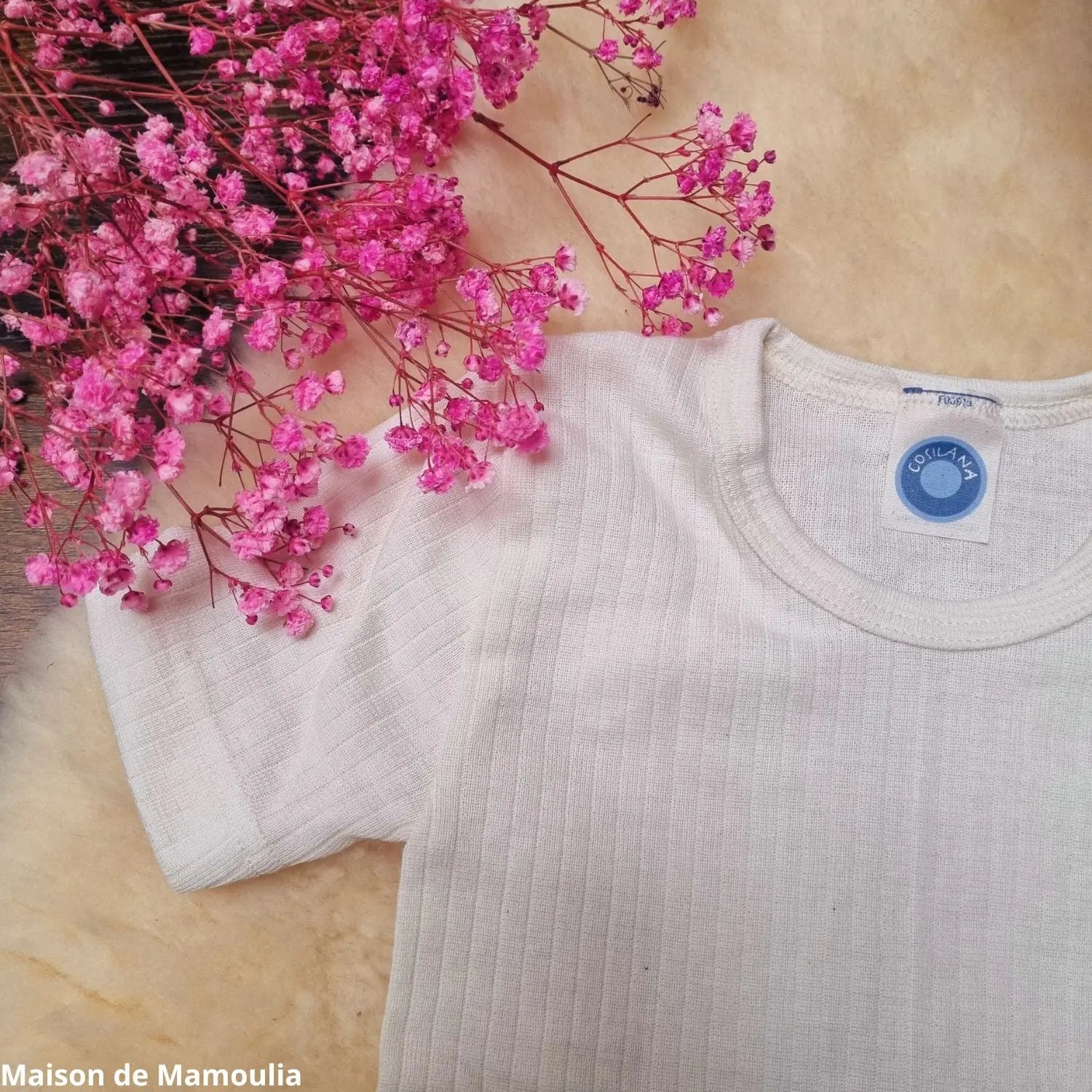 Cosilana - T-shirt manches courtes enfant, laine-soie-coton Cosilana