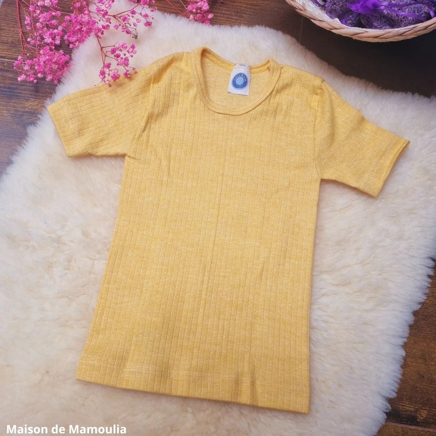 Cosilana - T-shirt manches courtes enfant, laine-soie-coton Cosilana