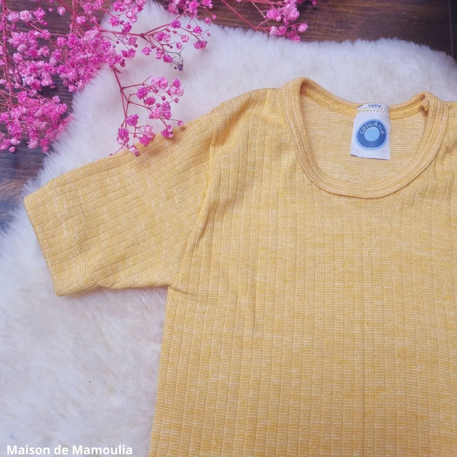 Cosilana - T-shirt manches courtes enfant, laine-soie-coton Cosilana