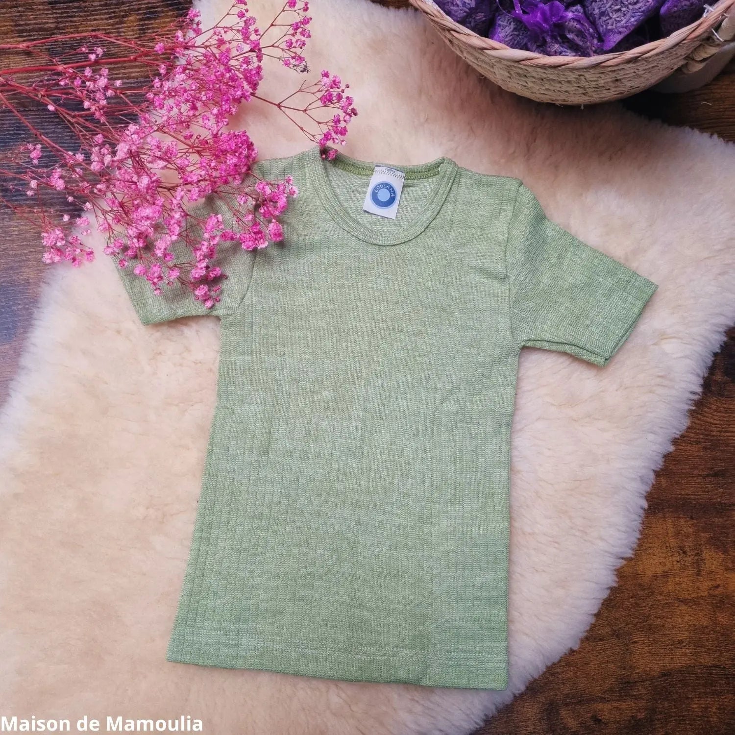 Cosilana - T-shirt manches courtes enfant, laine-soie-coton Cosilana