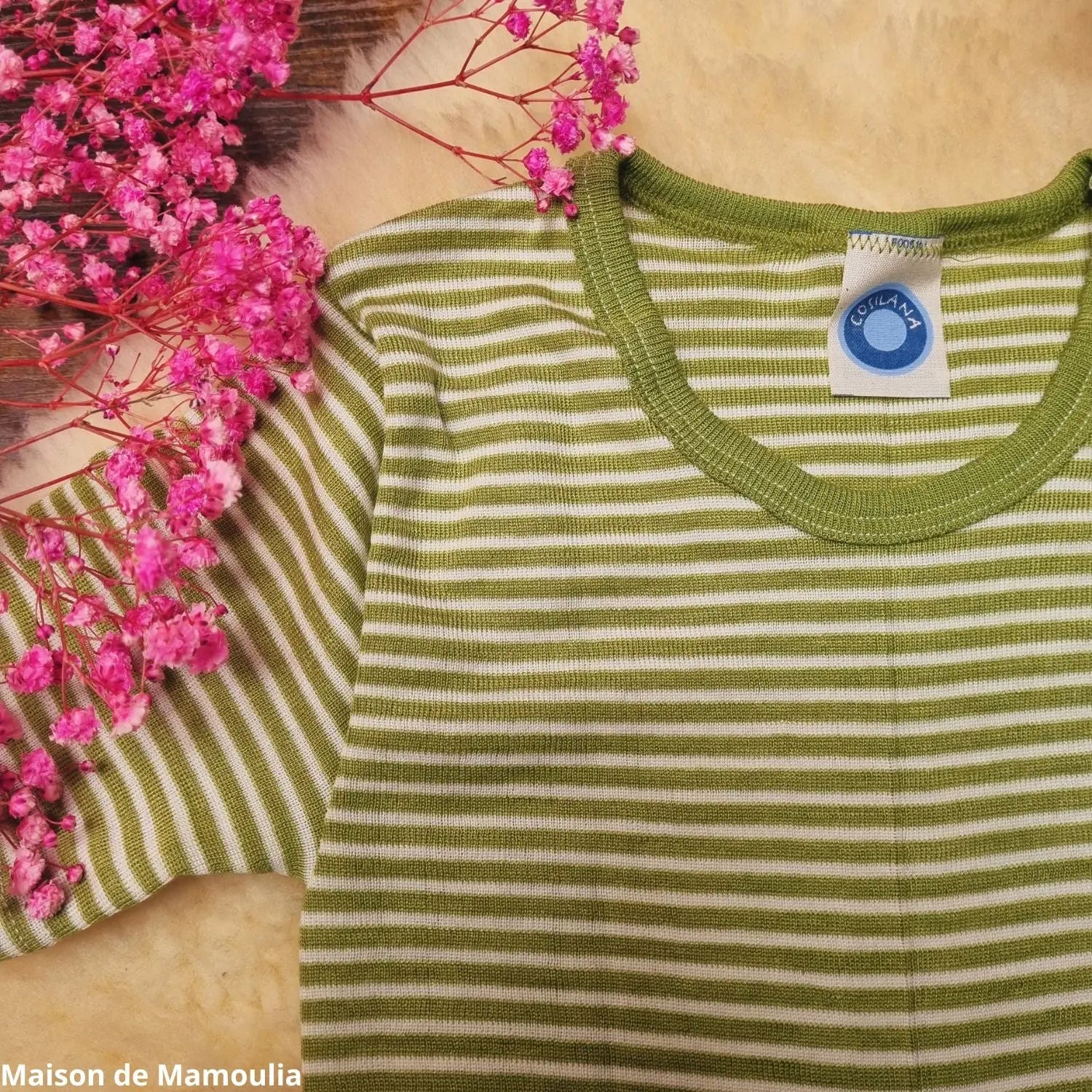 Cosilana - T-shirt enfant manches courtes, laine-soie Cosilana