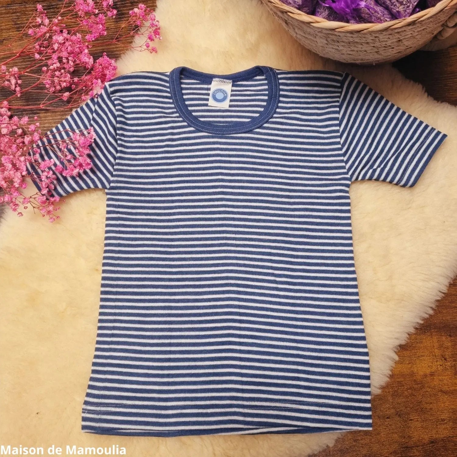 Cosilana - T-shirt enfant manches courtes, laine-soie Cosilana