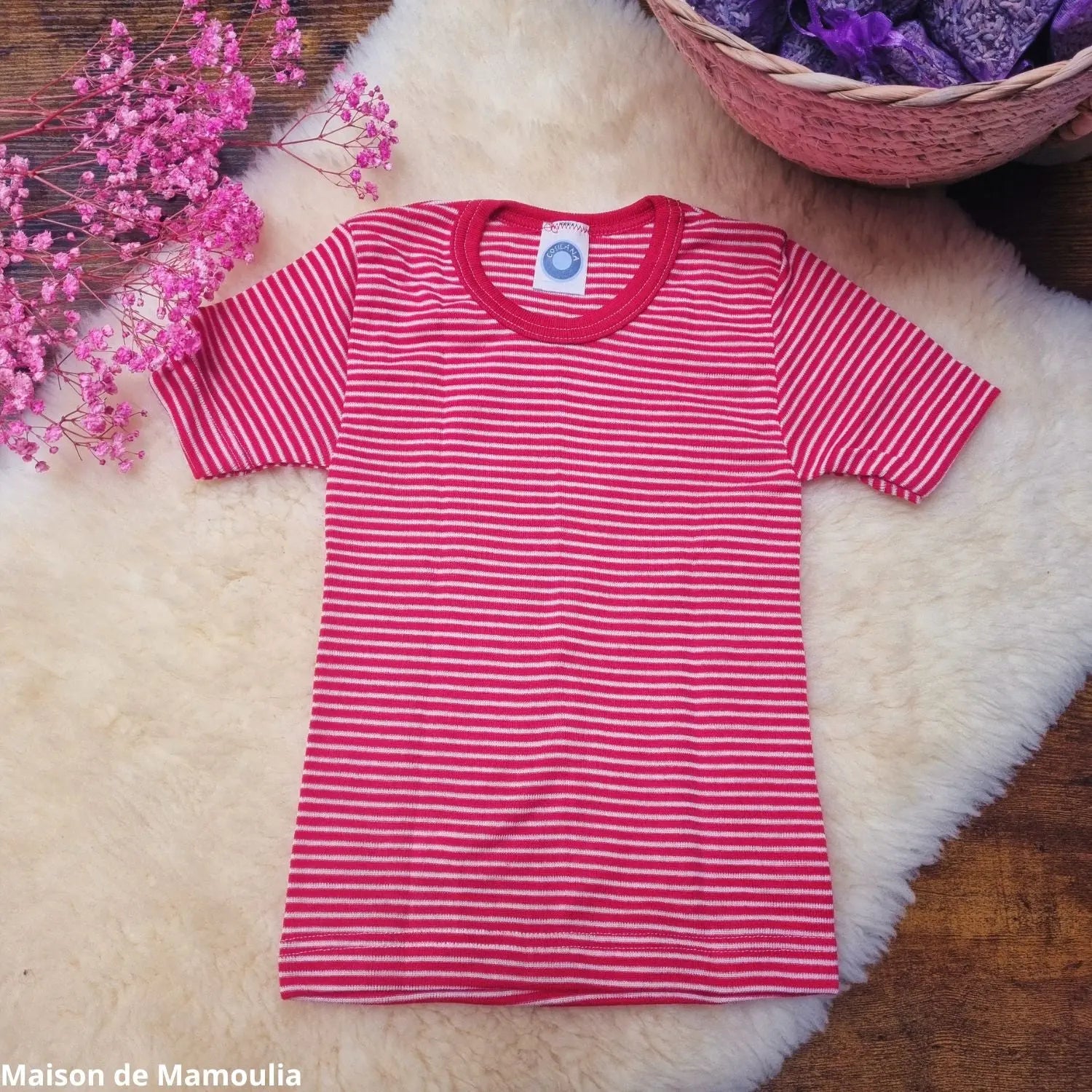 Cosilana - T-shirt enfant manches courtes, laine-soie Cosilana