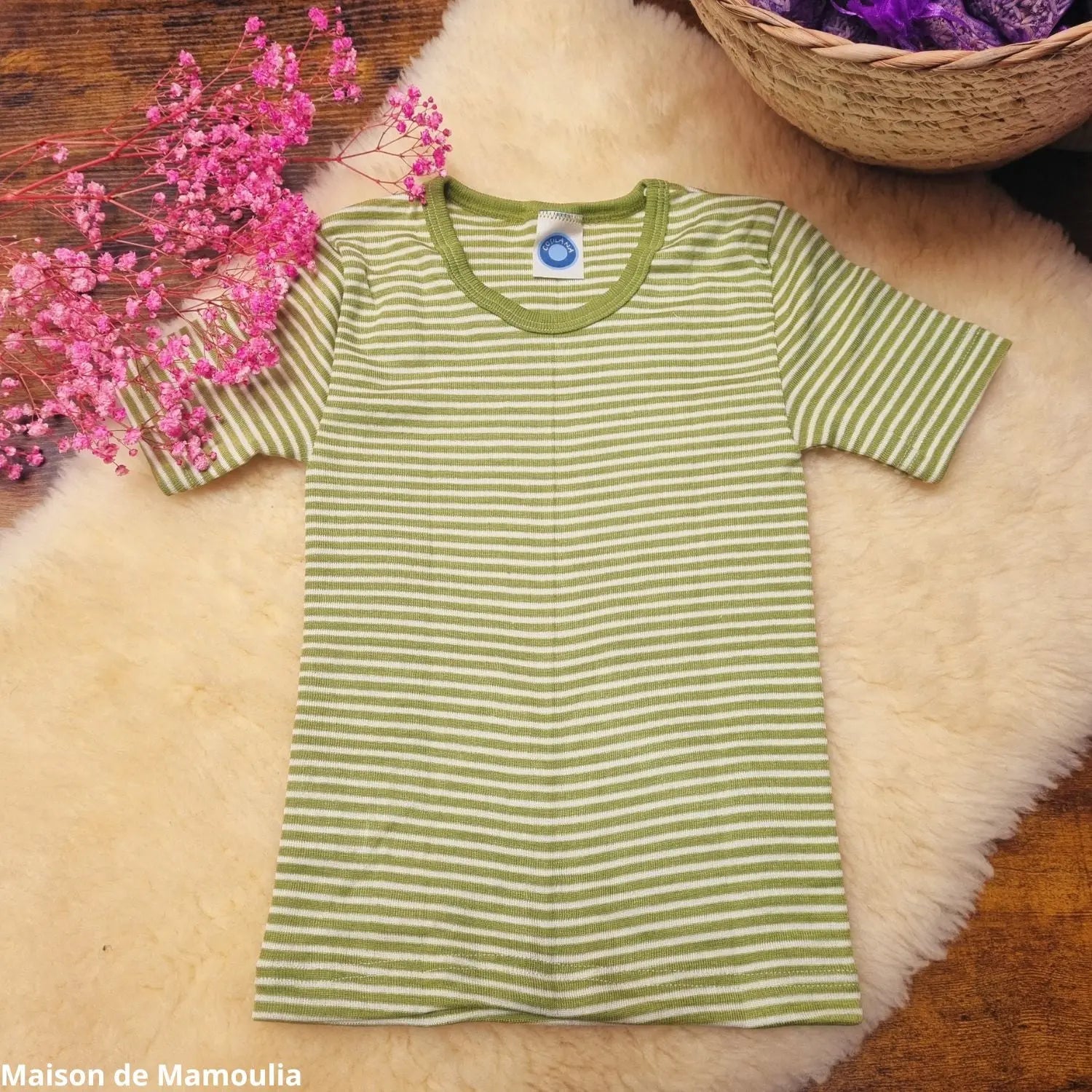 Cosilana - T-shirt enfant manches courtes, laine-soie Cosilana