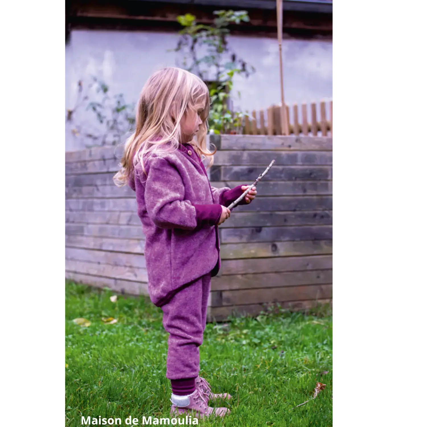 Cosilana - Veste à capuche enfant, laine polaire (laine & coton bio) Cosilana