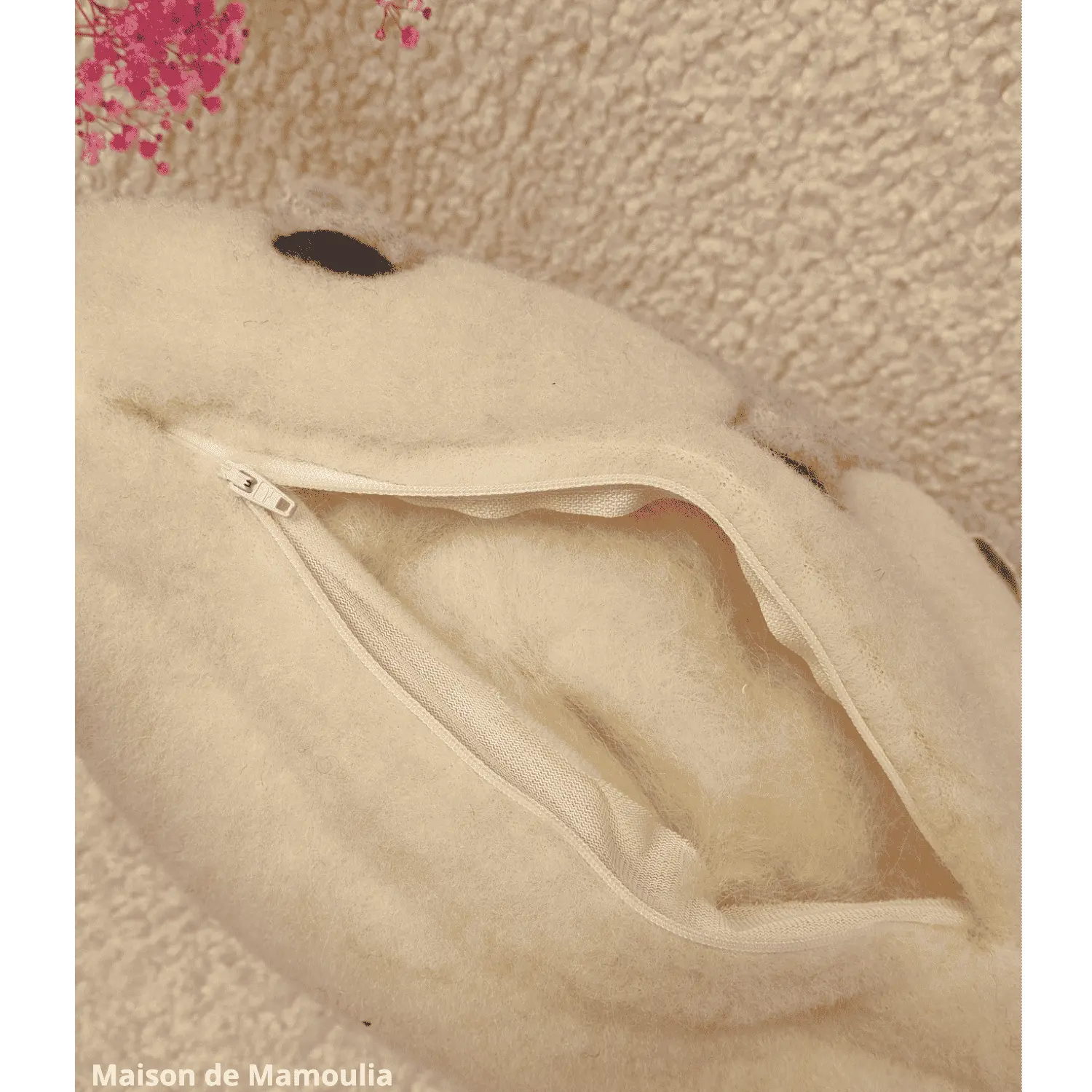 Coussin avec mouton - pure laine 40x40 cm - Maison de Mamoulia
