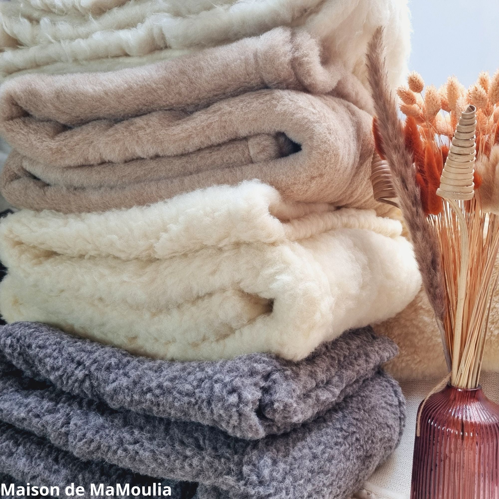 Saling - Grande couverture, pure laine - 150x190 cm