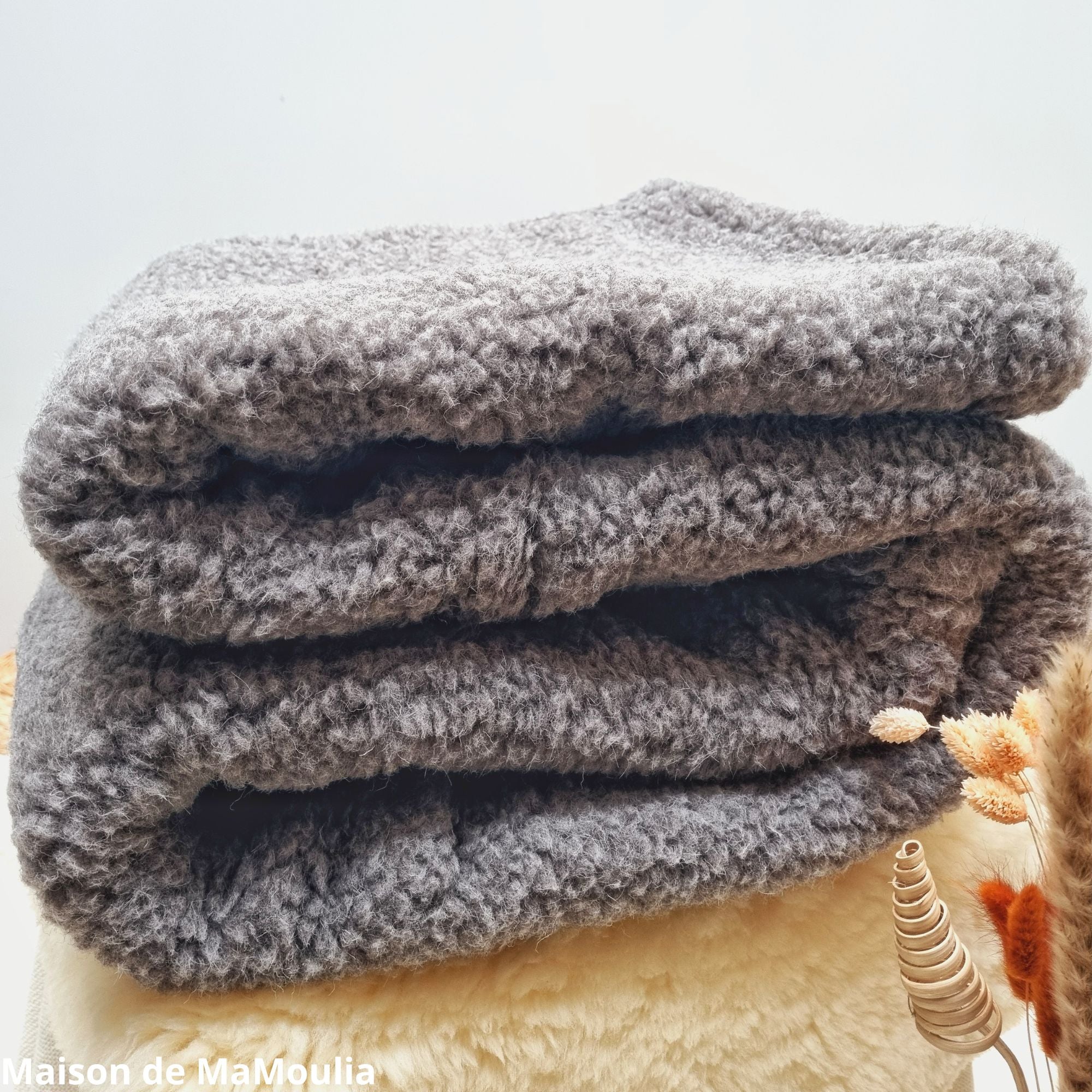 Saling - Grande couverture, pure laine - 150x190 cm