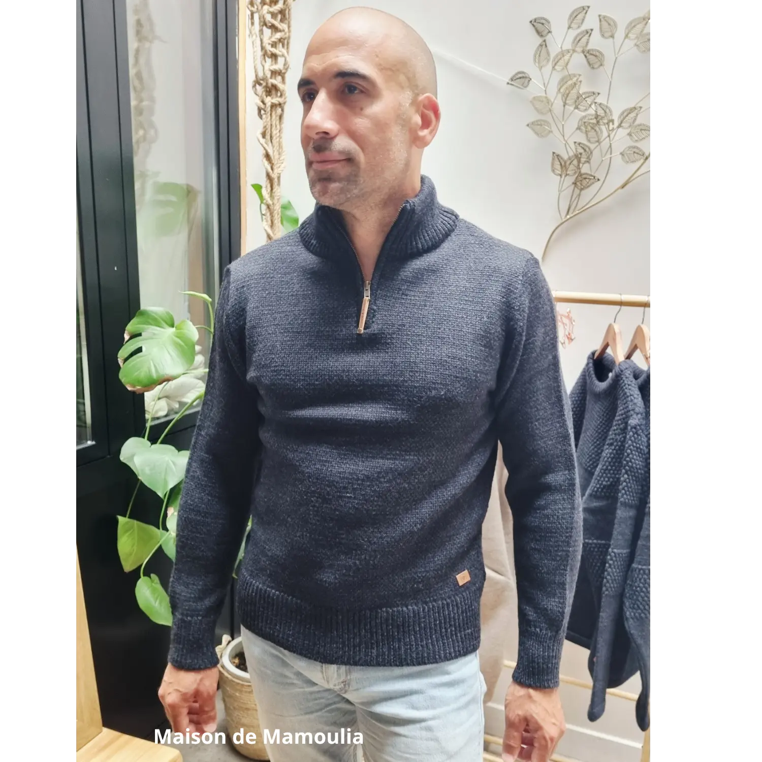 Fuza Wool - Pull homme col camionneur Dai laine mérinos Fuza Wool
