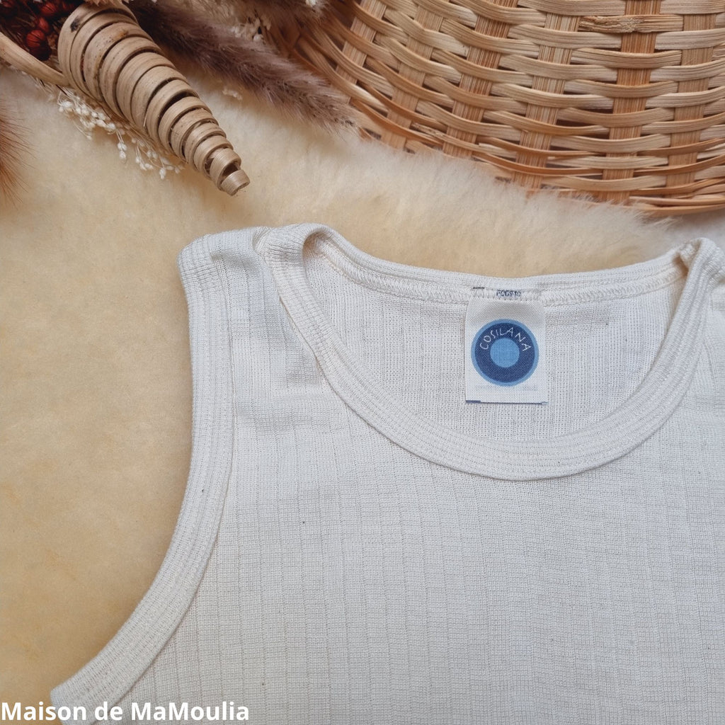 Cosilana - Débardeur enfant, laine-soie-coton