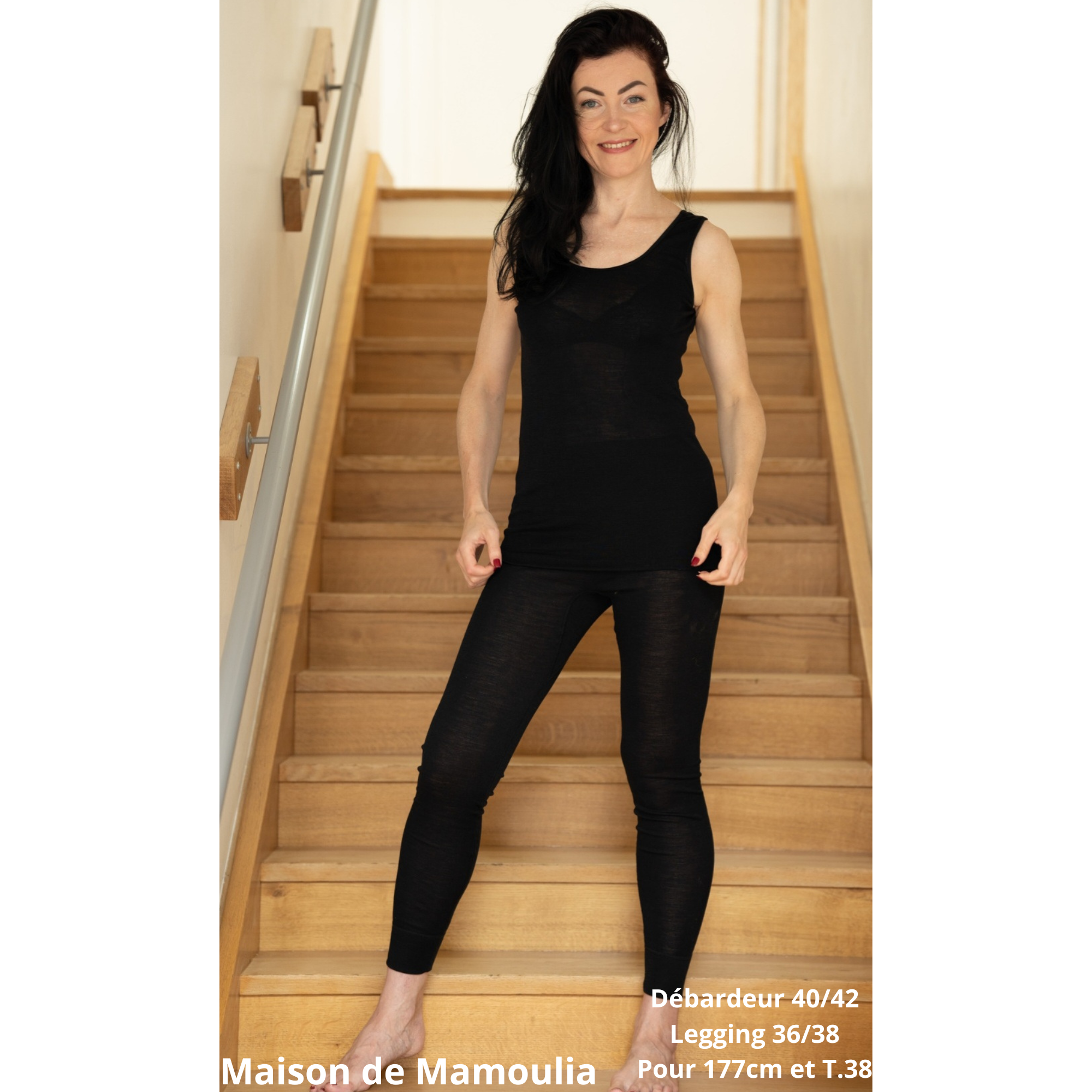 Cosilana - Débardeur femme bretelles larges, laine-soie