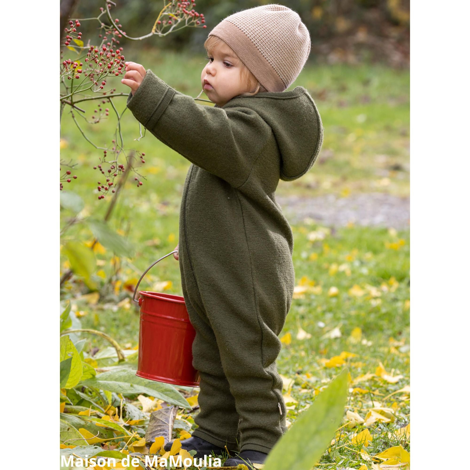 Disana - Combinaison bébé enfant, laine bouillie avec Zip
