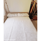 Drap de lit en laine écrue sur trame coton - Maison de Mamoulia Maison de Mamoulia