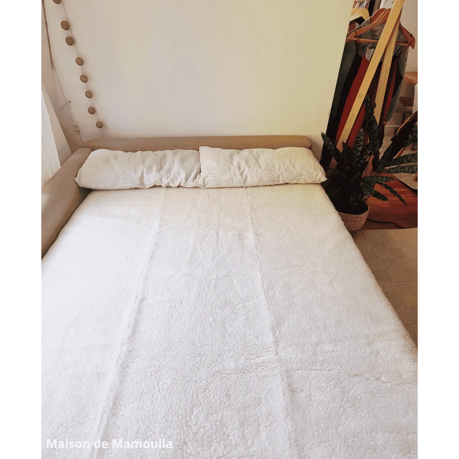 Drap de lit en laine écrue sur trame coton - Maison de Mamoulia Maison de Mamoulia