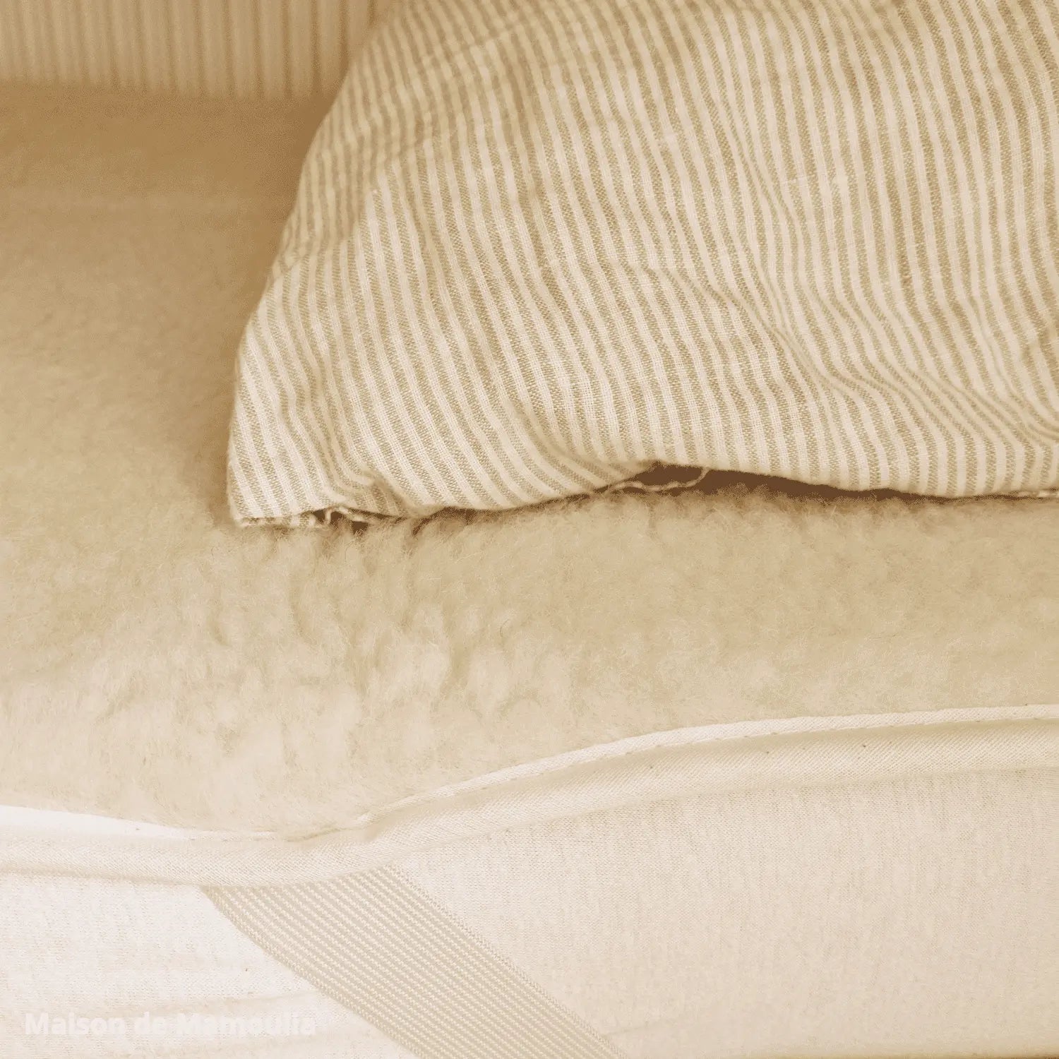 Drap de lit en laine écrue sur trame coton - Maison de Mamoulia Maison de Mamoulia