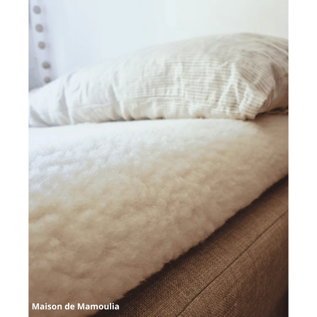 Drap de lit en laine écrue sur trame coton - Maison de Mamoulia Maison de Mamoulia