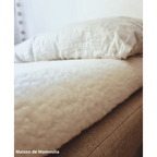 Drap de lit en laine écrue sur trame coton - Maison de Mamoulia Maison de Mamoulia