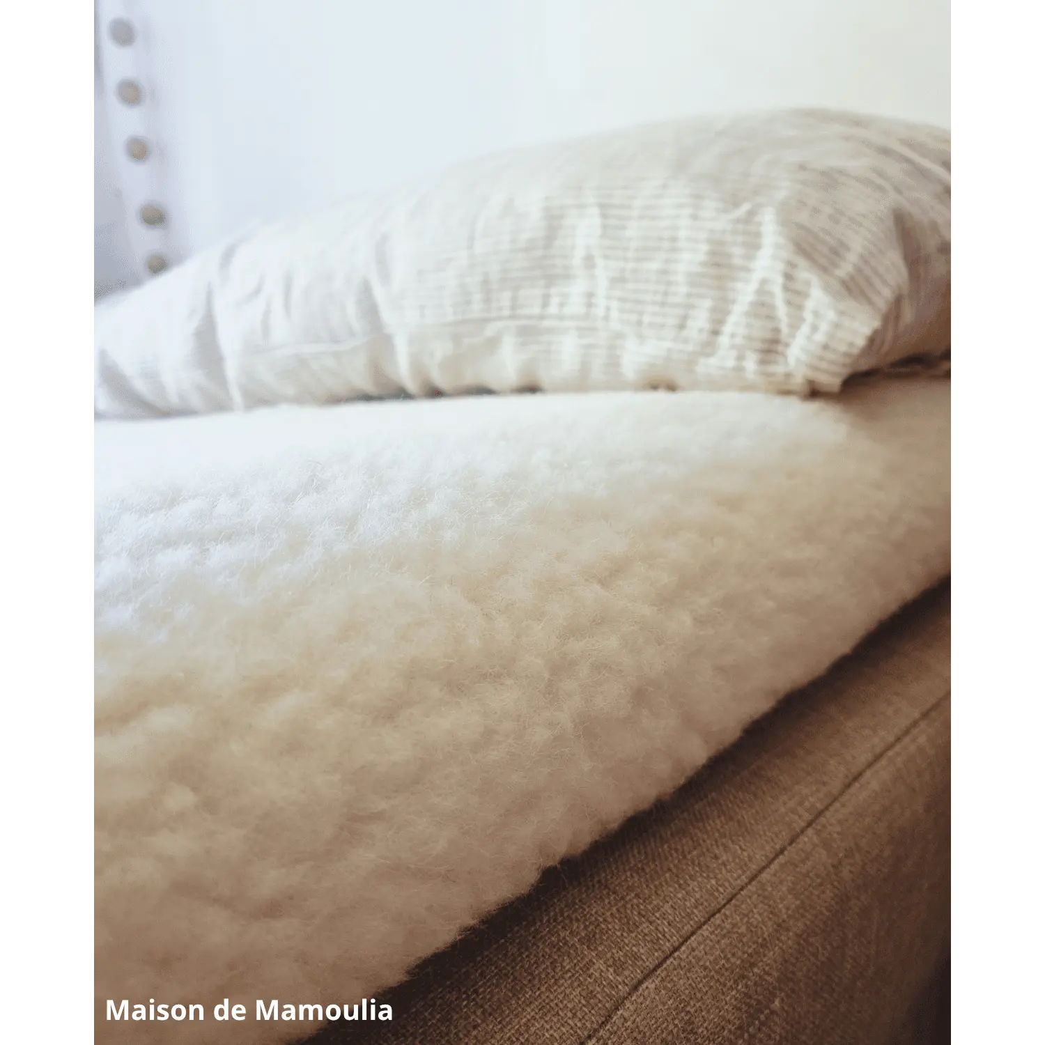Drap de lit en laine écrue sur trame coton - Maison de Mamoulia Maison de Mamoulia