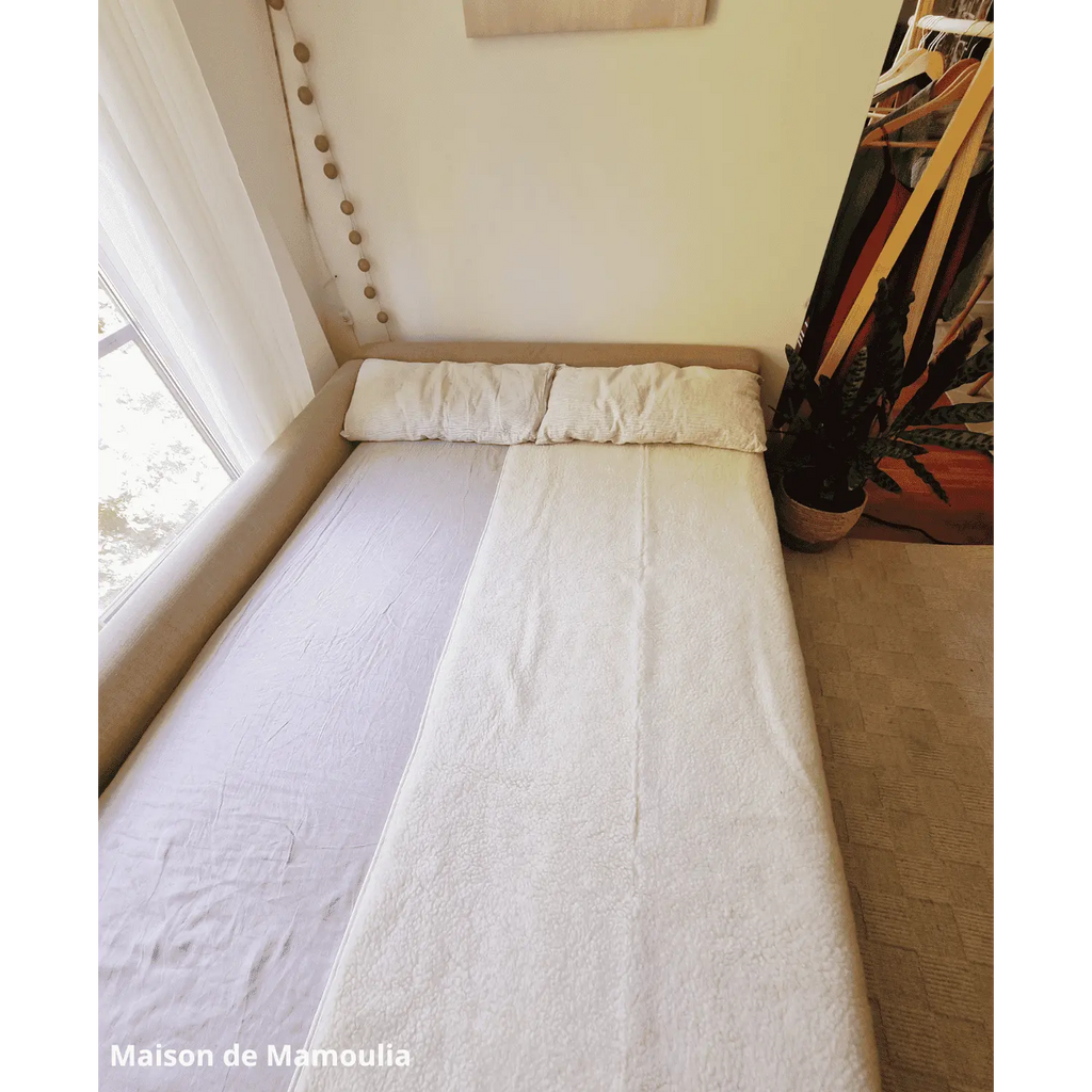 Drap de lit en laine écrue sur trame coton - Maison de Mamoulia Maison de Mamoulia