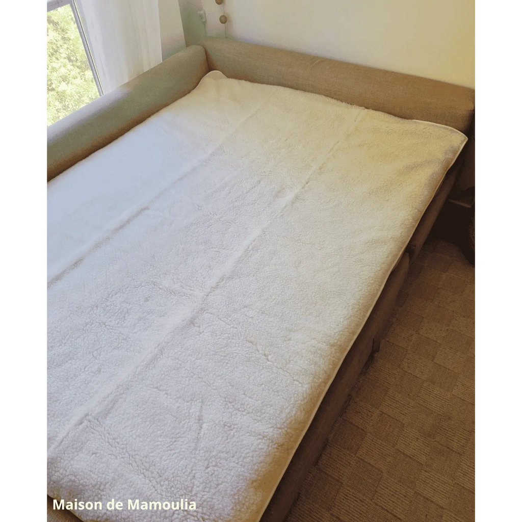 Drap de lit en laine écrue sur trame coton - Maison de Mamoulia Maison de Mamoulia