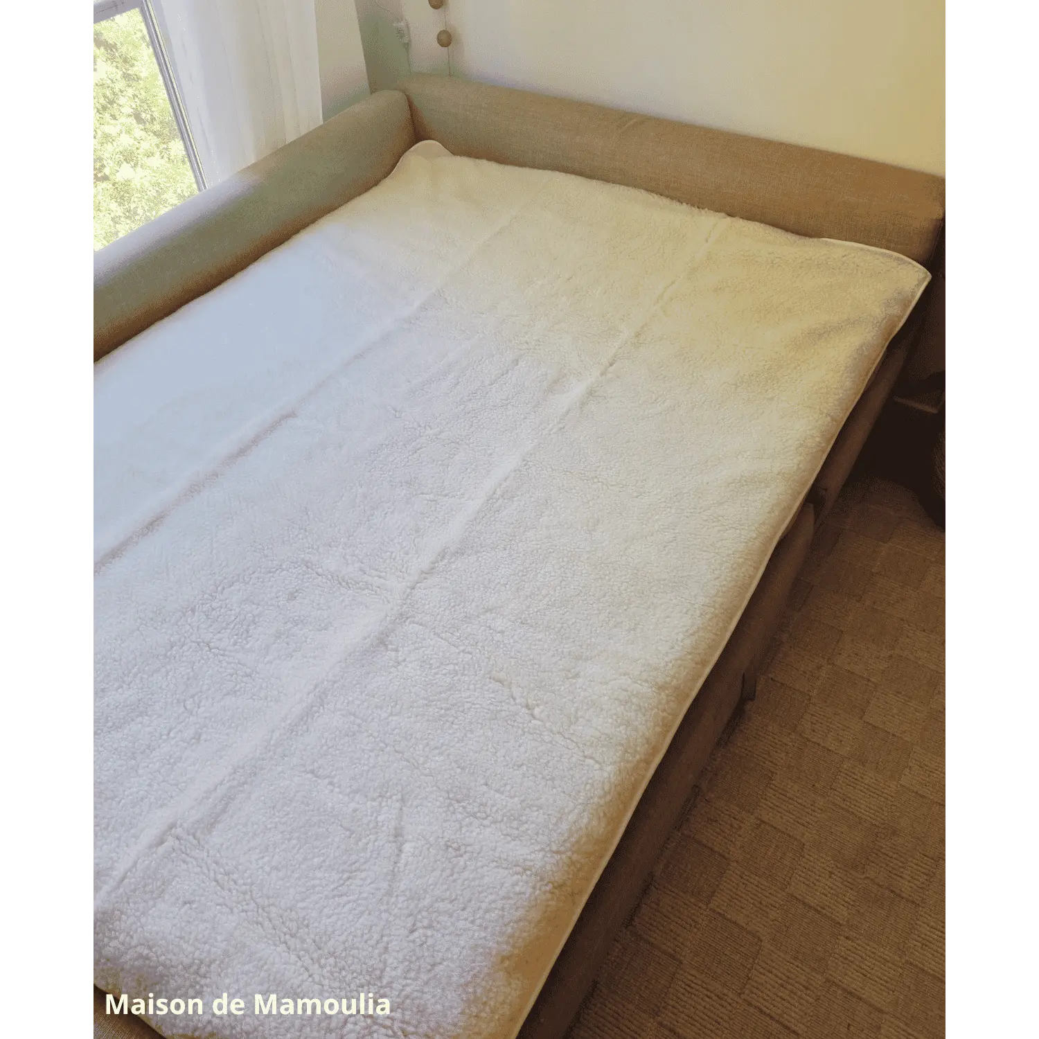 Drap de lit en laine écrue sur trame coton - Maison de Mamoulia Maison de Mamoulia