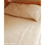 Drap de lit en laine écrue sur trame coton - Maison de Mamoulia Maison de Mamoulia