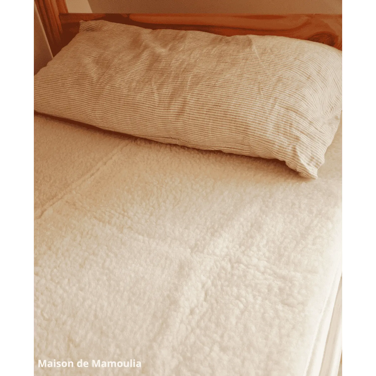 Drap de lit en laine écrue sur trame coton - Maison de Mamoulia Maison de Mamoulia