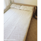 Drap de lit en laine écrue sur trame coton - Maison de Mamoulia Maison de Mamoulia