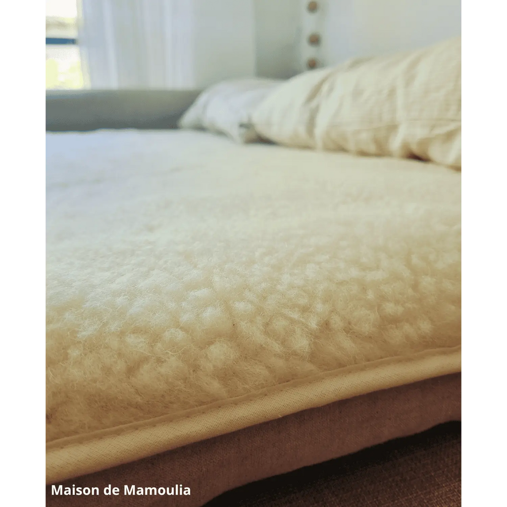 Drap de lit en laine écrue sur trame coton - Maison de Mamoulia Maison de Mamoulia