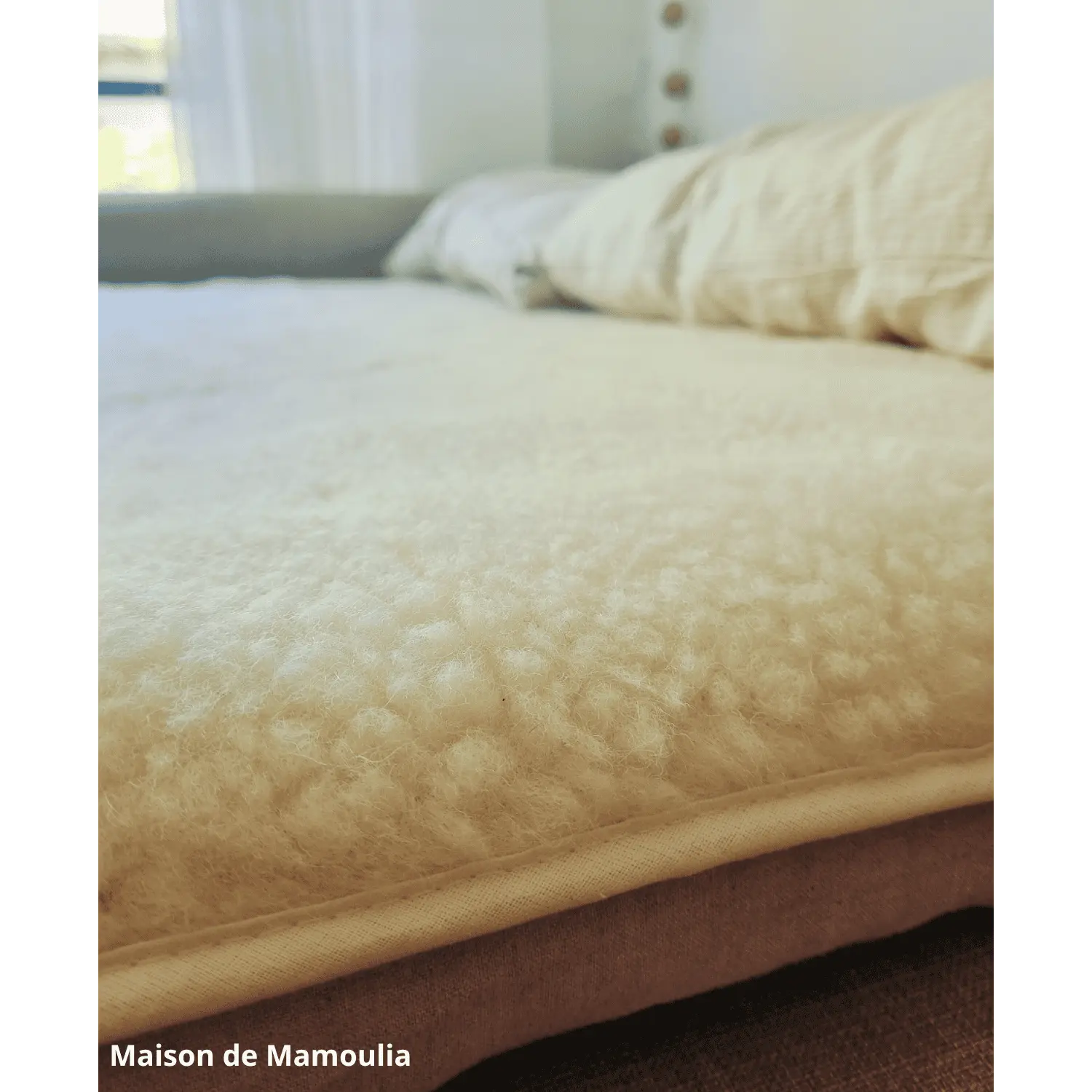 Drap de lit en laine écrue sur trame coton - Maison de Mamoulia Maison de Mamoulia