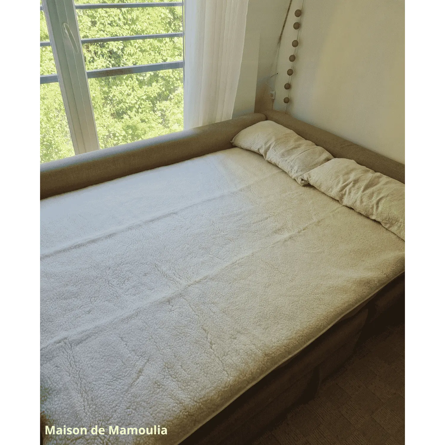Drap de lit en laine écrue sur trame coton - Maison de Mamoulia Maison de Mamoulia