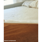 Drap de lit en laine écrue sur trame coton - Maison de Mamoulia Maison de Mamoulia