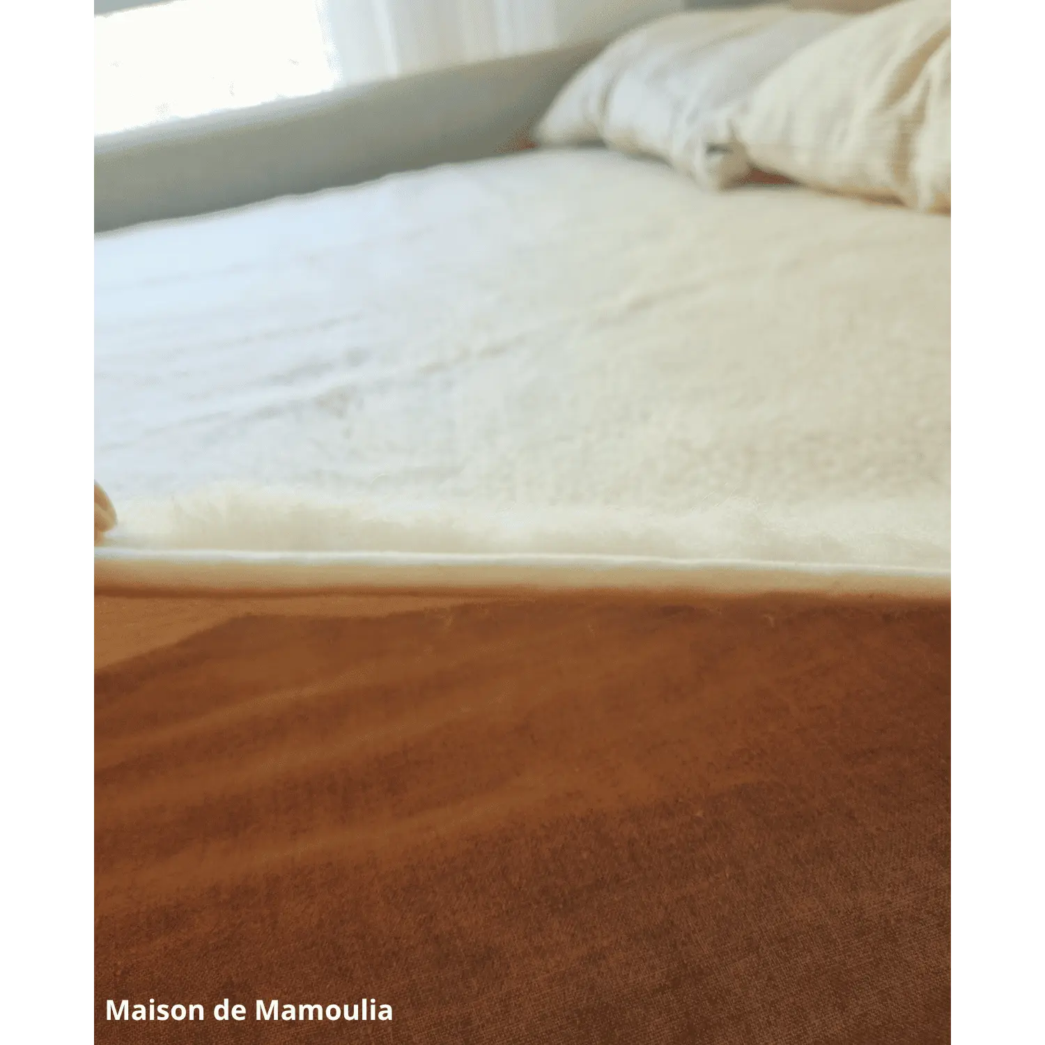 Drap de lit en laine écrue sur trame coton - Maison de Mamoulia Maison de Mamoulia