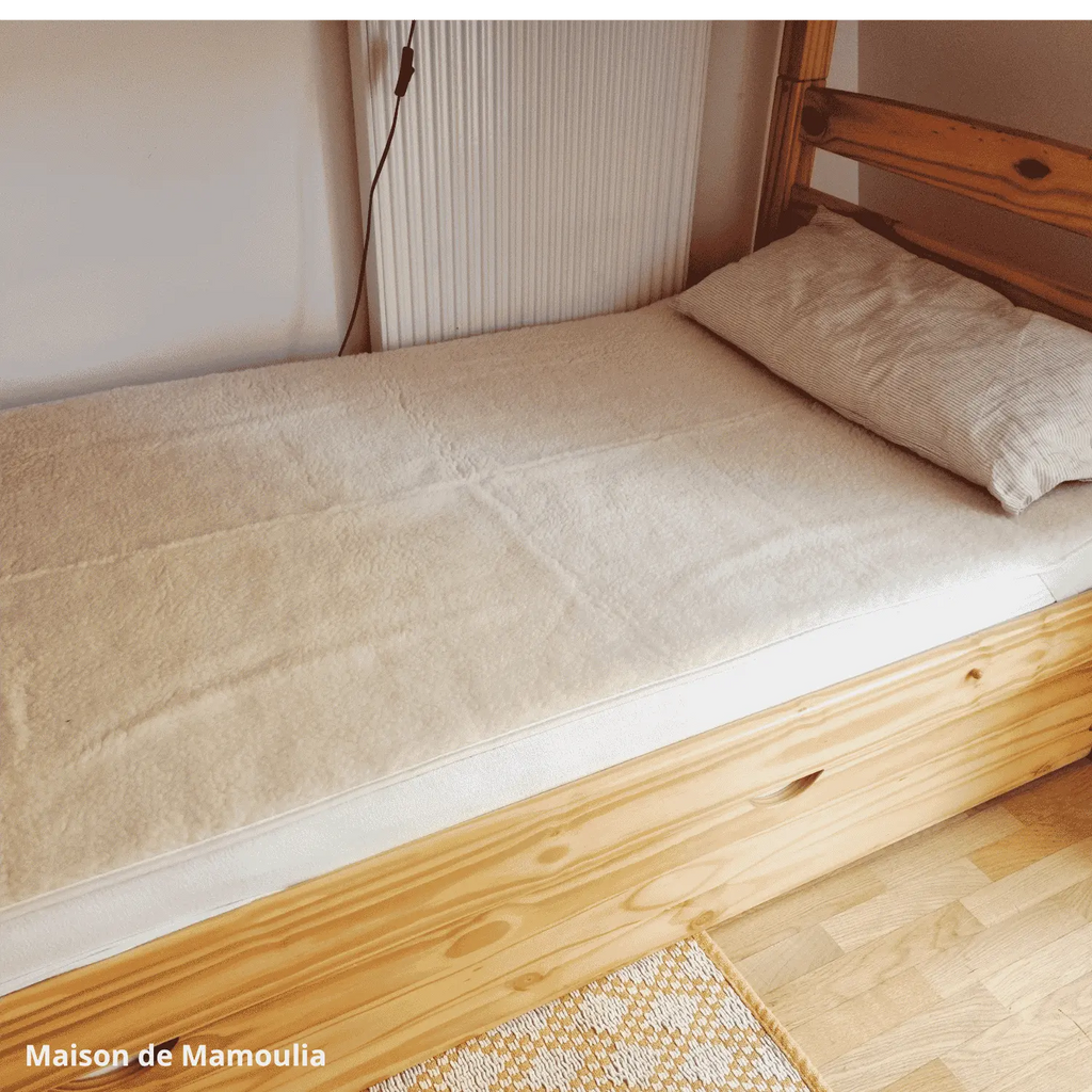 Drap de lit en laine écrue sur trame coton - Maison de Mamoulia Maison de Mamoulia
