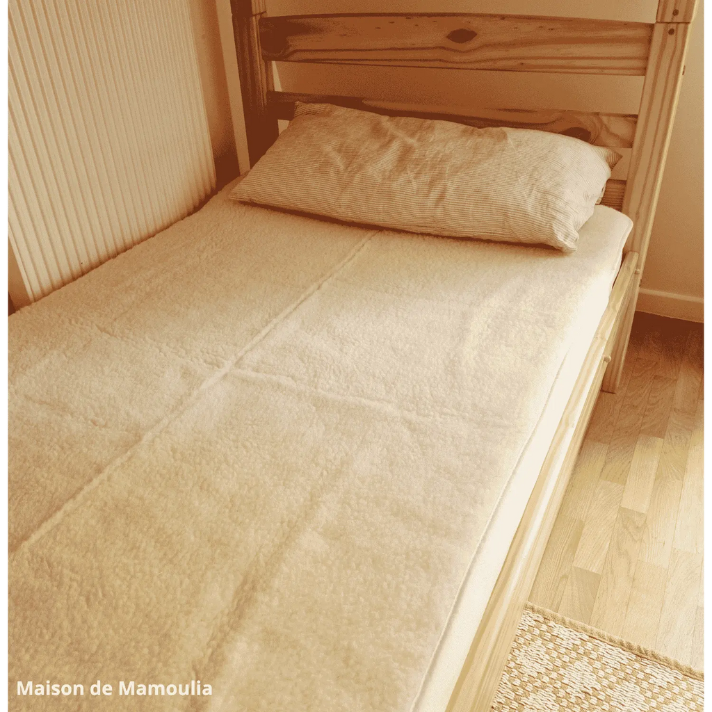 Drap de lit en laine écrue sur trame coton - Maison de Mamoulia Maison de Mamoulia